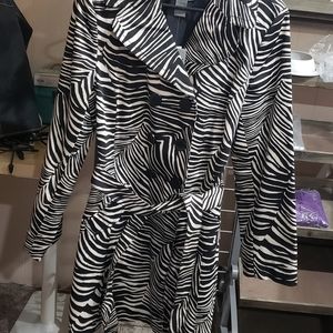 NWT Ann Taylor zebra print trench coat